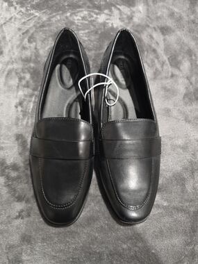 Classic Black Leather Slip-On Loafers